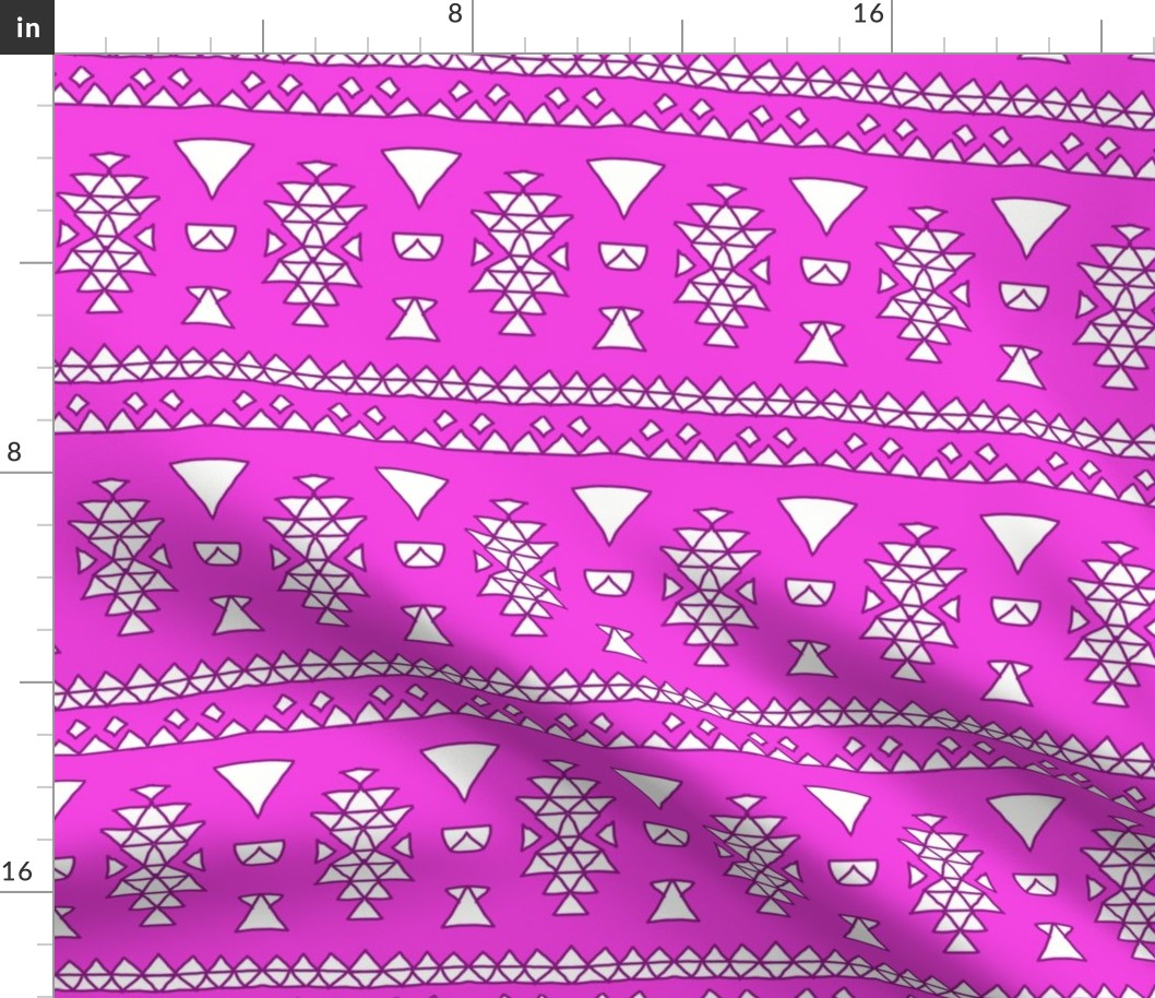 Pink Geometric Native Aztec Navajo Triangle Pattern