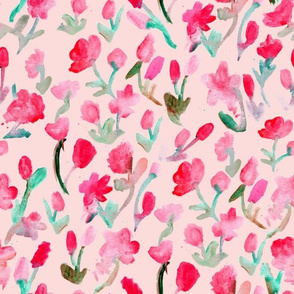 Abstract Flowers on Pink