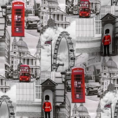 london in gray and red - large