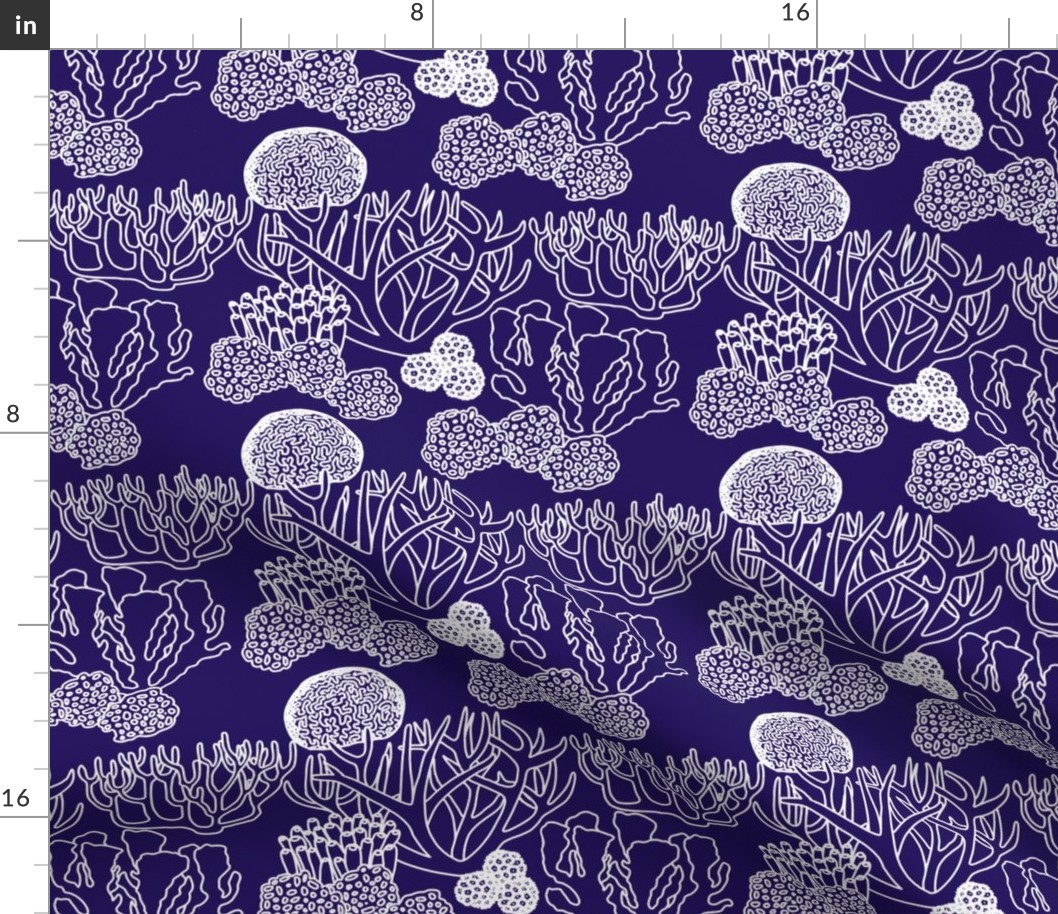 Coral (white on purple)