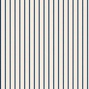 baseball stripes- navy on cream