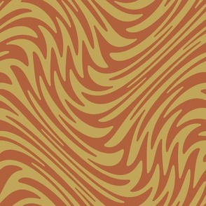 Bayeux feather swirl - rust and tan