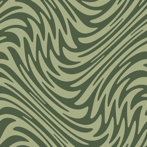 Bayeux feather swirl - olive