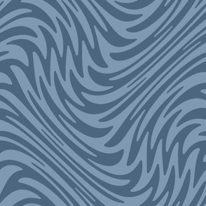 feather swirl - denim blue