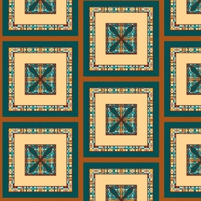 Compass Square Gold Teal 3