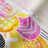 Abstract Watercolor Scales in pink and yellow