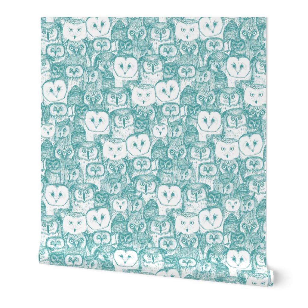 just owls teal blue