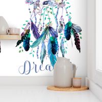 56"x72" Dreamer / Teal & Lilac Dream Catcher