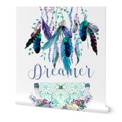 56"x72" Dreamer / Teal & Lilac Dream Catcher