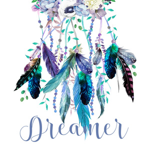 56"x72" Dreamer / Teal & Lilac Dream Catcher