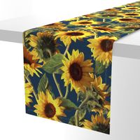 Sunflowers on Dark Blue