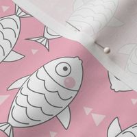 white fish on pink