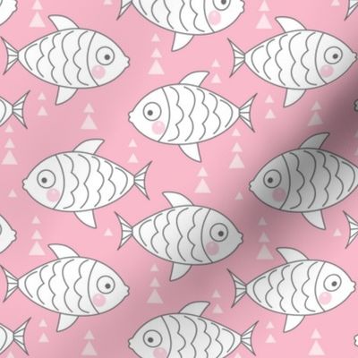 white fish on pink