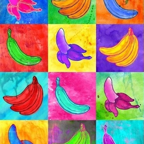 Pop Art Watercolor Bananas