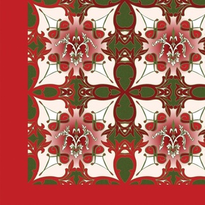 Christmas Damask 4   56"x36" Cheater Quilt 