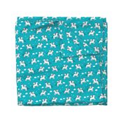 pegasus fabric // cute pegasus whimsical fantasy fabric for girls cute baby nursery design - turquoise