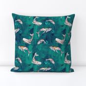 Whale Tribe (SMALL) teal