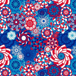 Succulents - Red White and Blue