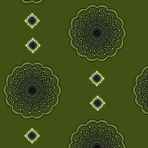 Olive Green Mandala Dots