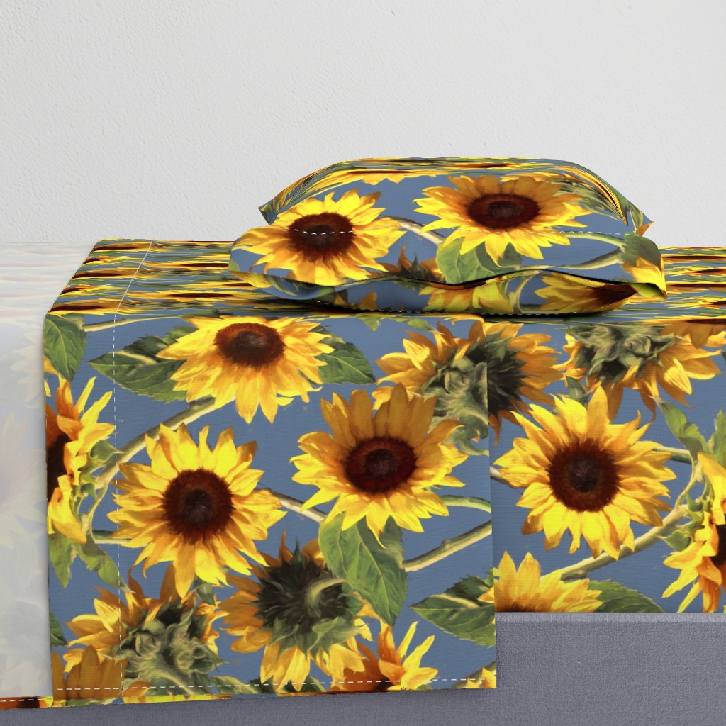 Sunflowers on Light Blue