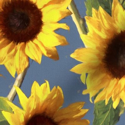 Sunflowers on Light Blue