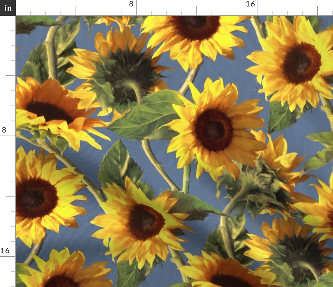 Sunflowers on Light Blue