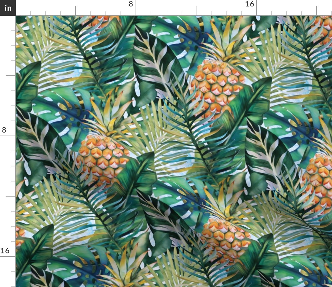 Tropical Vegetation - Pineapple - Teal