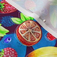 Pop art watercolor fruits