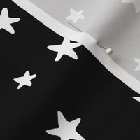 Drawn Stars - White on Black