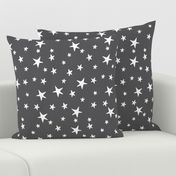 Drawn Stars - White on Dark Gray