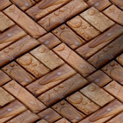 wet parquet flooring - large