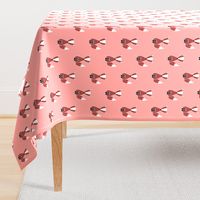 Larger Salmon Pink Cute Foxes