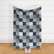 Patchwork Deer - Little Man - Navy and Grey