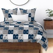 Patchwork Deer - Little Man - Navy and Grey