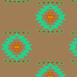 Native Aztec Navajo Teal and Orange