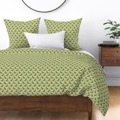 Raven Damask on Green - Small