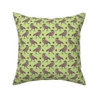 Raven Damask on Green - Small