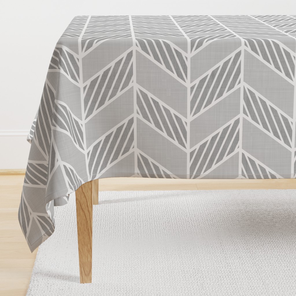 Herringbone 2 on Grey Linens