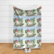 Watercolor Unicorn in Woods for Pillow
