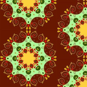 Paisley Circles 2 Red Green 5