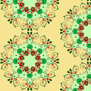 Paisley Circles 2 Red Green 3