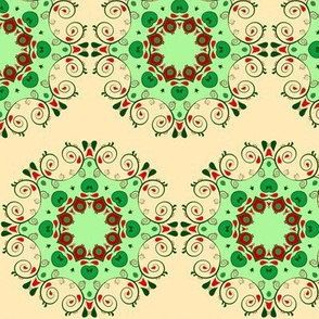 Paisley Circles 2 Red Green 2