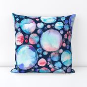 Pink and Blue Watercolor Universe