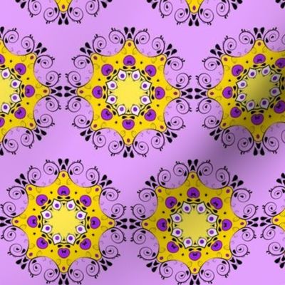 Paisley Circles 2 Yellow Purple