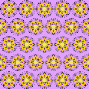 Paisley Circles 2 Yellow Purple