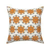 Paisley Circles 2 Black Orange