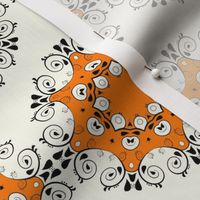 Paisley Circles 2 Black Orange