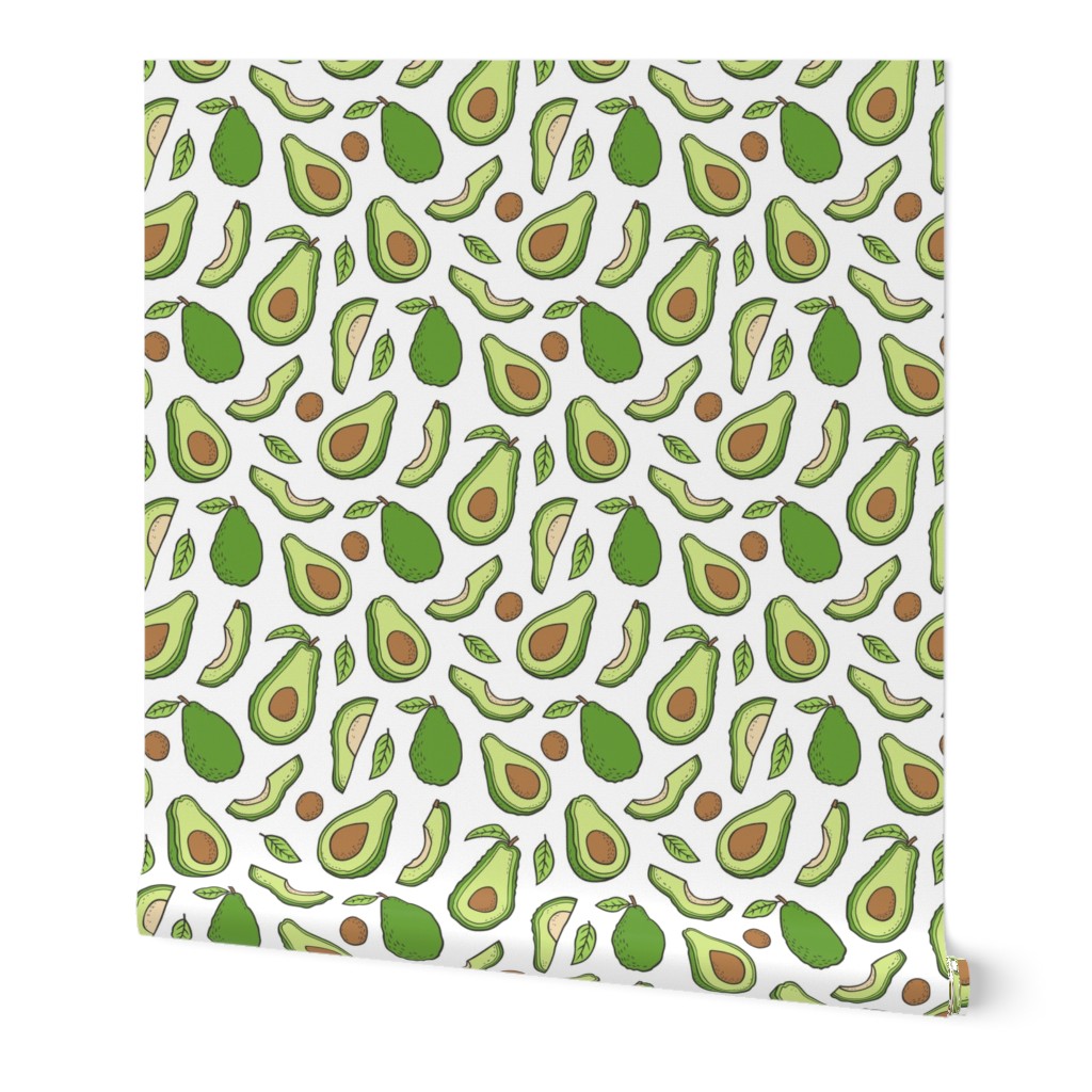 Avocado  Fabric on White