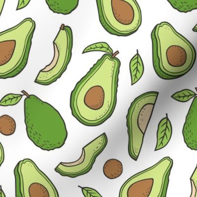 Avocado  Fabric on White