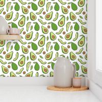 Avocado  Fabric on White